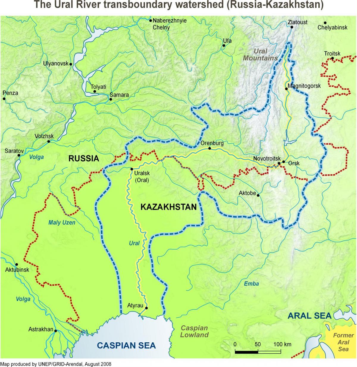 harta e lumit Kazakistan