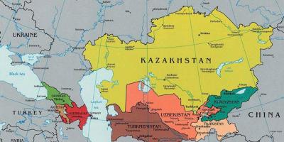 Harta Kazakistan vendet fqinje