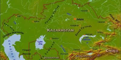 Harta e Kazakistan fizike