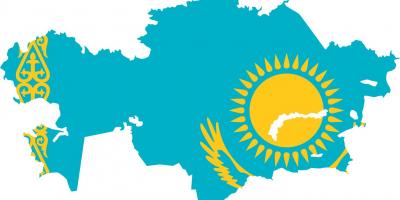 Harta e Kazakistan flamurit