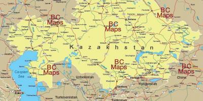 Kazakistan qytetet hartë