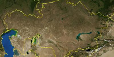 Harta e Kazakistan topografike